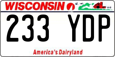 WI license plate 233YDP