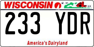 WI license plate 233YDR