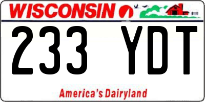WI license plate 233YDT