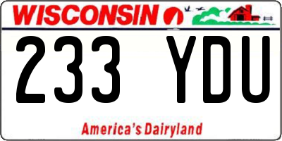 WI license plate 233YDU