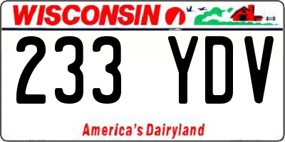 WI license plate 233YDV