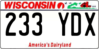 WI license plate 233YDX