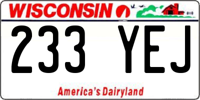 WI license plate 233YEJ