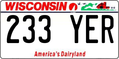 WI license plate 233YER