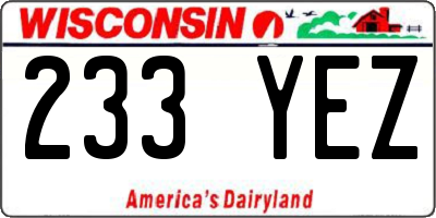 WI license plate 233YEZ