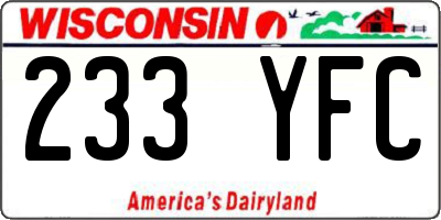 WI license plate 233YFC