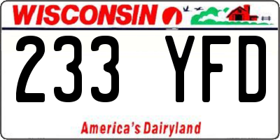 WI license plate 233YFD