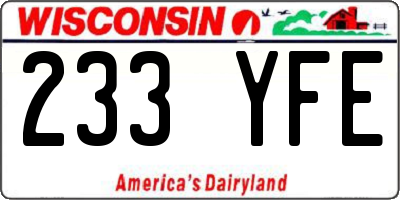 WI license plate 233YFE