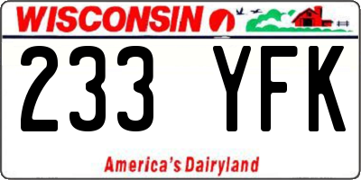 WI license plate 233YFK