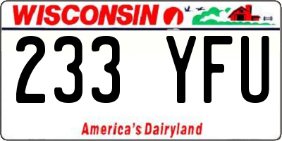 WI license plate 233YFU