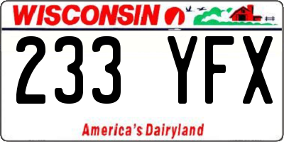 WI license plate 233YFX