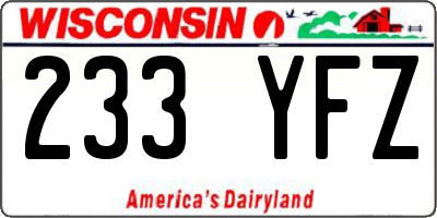 WI license plate 233YFZ