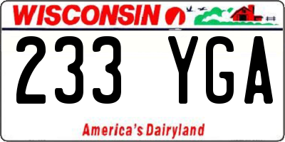 WI license plate 233YGA