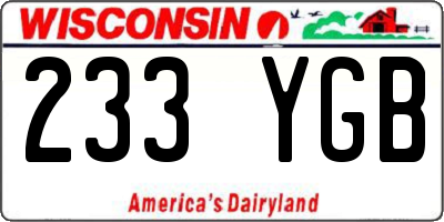 WI license plate 233YGB
