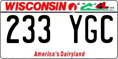 WI license plate 233YGC