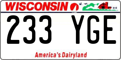 WI license plate 233YGE