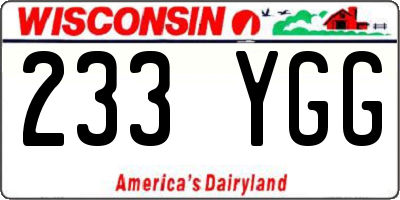 WI license plate 233YGG