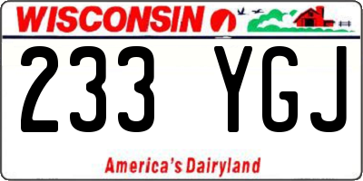 WI license plate 233YGJ