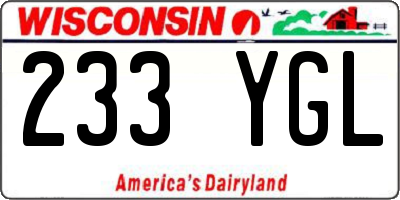 WI license plate 233YGL