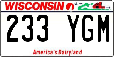 WI license plate 233YGM