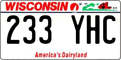 WI license plate 233YHC