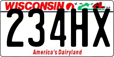 WI license plate 234HX