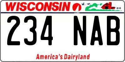 WI license plate 234NAB