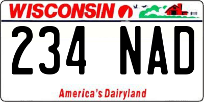 WI license plate 234NAD