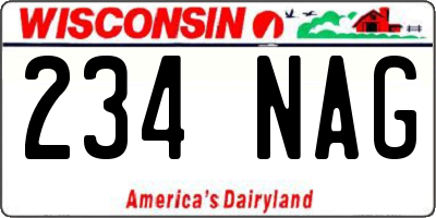 WI license plate 234NAG