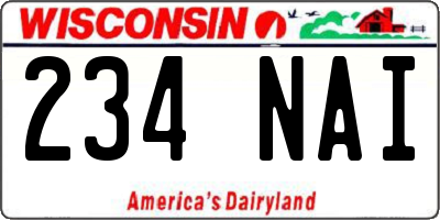 WI license plate 234NAI