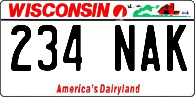 WI license plate 234NAK