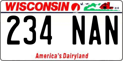 WI license plate 234NAN