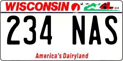 WI license plate 234NAS