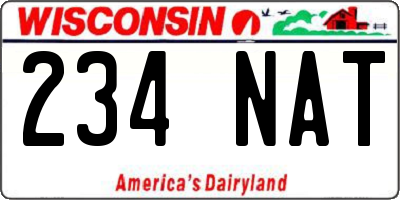 WI license plate 234NAT