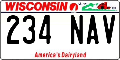WI license plate 234NAV