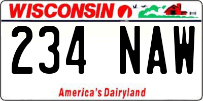 WI license plate 234NAW