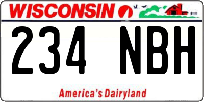 WI license plate 234NBH