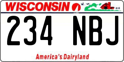 WI license plate 234NBJ