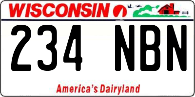 WI license plate 234NBN