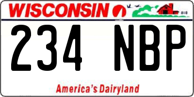 WI license plate 234NBP