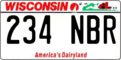 WI license plate 234NBR