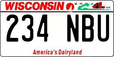 WI license plate 234NBU