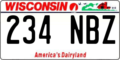 WI license plate 234NBZ