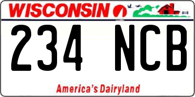 WI license plate 234NCB