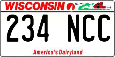 WI license plate 234NCC