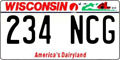 WI license plate 234NCG