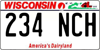 WI license plate 234NCH