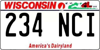 WI license plate 234NCI