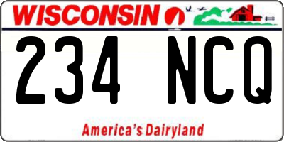 WI license plate 234NCQ