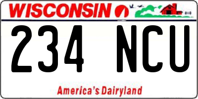 WI license plate 234NCU